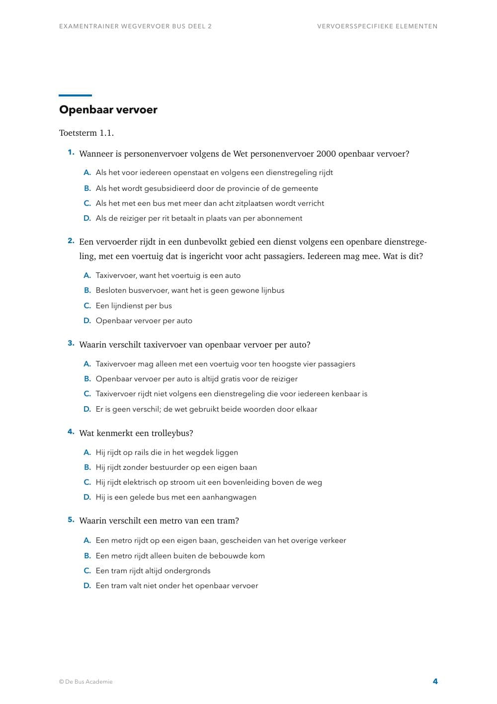 Voorbeeldpagina 3 van Examentrainer Wegvervoer Bus deel 2