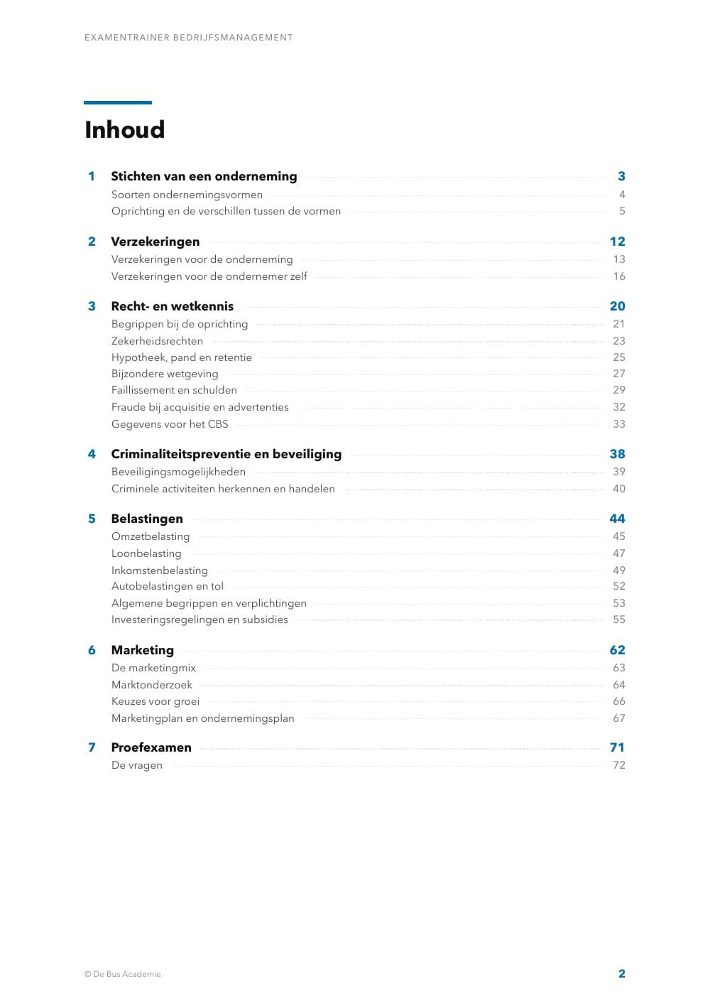 Voorbeeldpagina 1 van Examentrainer Bedrijfsmanagement