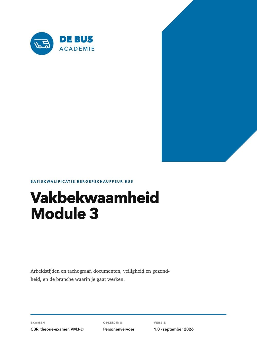 Omslag van Bustheorie VM3-D