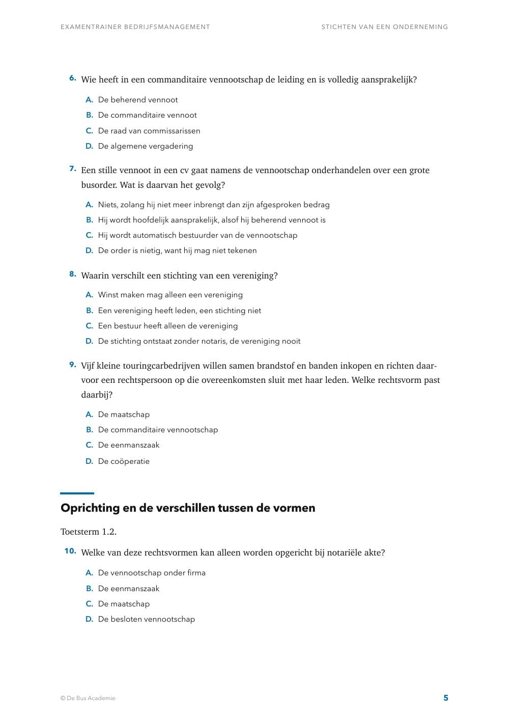 Voorbeeldpagina 4 van Examentrainer Bedrijfsmanagement