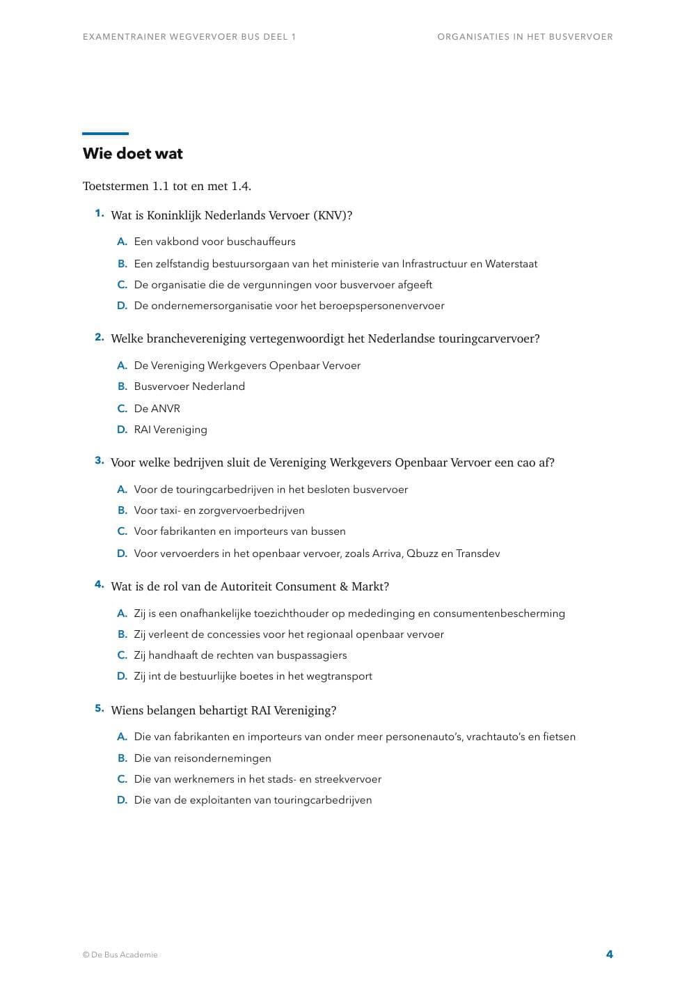 Voorbeeldpagina 3 van Examentrainer Wegvervoer Bus deel 1