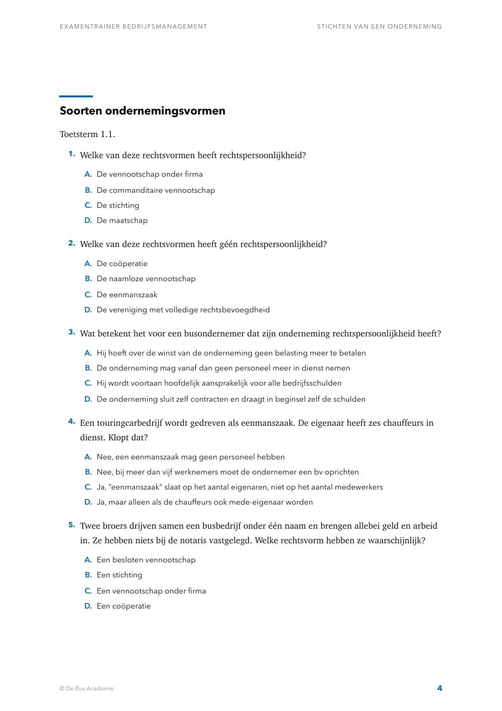 Voorbeeldpagina 3 van Examentrainer Bedrijfsmanagement